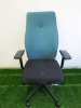 Pledge Office Adjustable Swivel Chair in Black & Dark Green. - 2