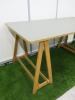 Plywood Desk with Grey Formica Top & A Frame Wooden Legs. - 3