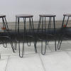 4 x Wooden Top Wire Framed Stalls, Size H77cm. - 2