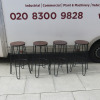 4 x Wooden Top Wire Framed Stalls, Size H77cm.