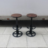 2 x Wooden Top Stall with Heavy Metal Base, Size H75cm.