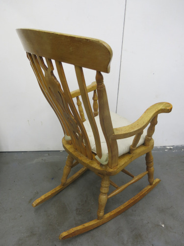 Varnished Wooden Rocking Chair