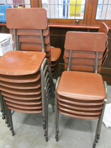 110 x Remploy Profile Stacking Chairs with Approx 56 x Red Cushions.