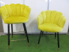 11 x Dunelm Vivian Velvet Dining Chairs & Bar Stools Upholstered in Yellow to Include: 2 x Bar Stools & 9 x Dining Chairs. - 3