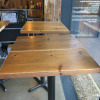 4 x High Wooden Top Tables with Single Metal Base, Size H113 x W60 x D66cm.