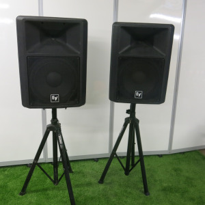 Pair of Electro-Voice 300w Speakers, Model Sx300. Comes with Pair of Gorilla Tripod Stands.