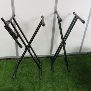 Pair of Quiklok X Frame Foldable Keyboard Stands. NOTE: require nuts.
