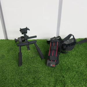 PAG Camcorder Support System with Two Handed Camera Assembly & Shoulder Pad. NOTE: belt buckle requires attention.