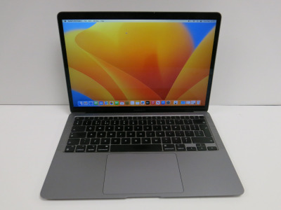 Apple 13" MacBook Air, Model A2337 (2020), S/N FVFK524N1WFV. MacOS Ventura 13.7.4, Apple M1, 8GB Memory, 250GB SSD.