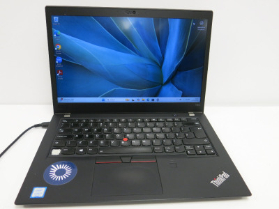 Lenovo 14" ThinkPad, Model T480s. Running Windows 11 Pro. Intel Core i5-8250U, CPU @ 1.60GHz, 8GB RAM, 237GB HDD. Comes with PSU. NOTE: missing Fn key.