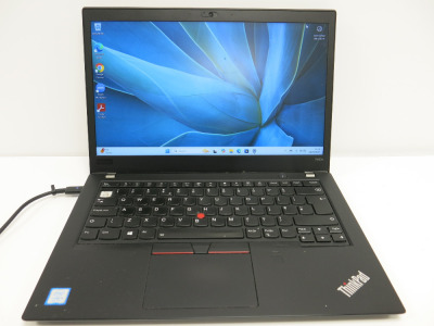 Lenovo 14" ThinkPad, Model T480s. Running Windows 11 Pro. Intel Core i5-8250U, CPU @ 1.60GHz, 8GB RAM, 237GB HDD. Comes with PSU. NOTE: missing key.
