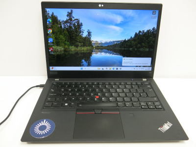 Lenovo 14" ThinkPad, Model T14. Running Windows 11 Pro. Intel Core i5-1135G7 @ 2.40GHz, 8GB RAM, 237GB HDD. Comes with PSU.