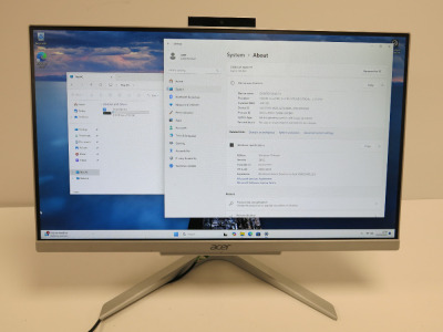 Acer 22" All in One PC, Model Acer Aspire C22-860 with Magnetics Webcam, Running Windows 11 Home. Intel Core i3-7130U, CPU @ 2.71GHz, 4GB RAM, 930GB HDD.