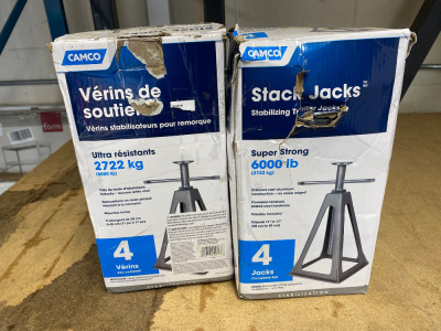 2 x Stacks of 4 Camco Stabilising Trailer Jacks (6000kg) per Pack.