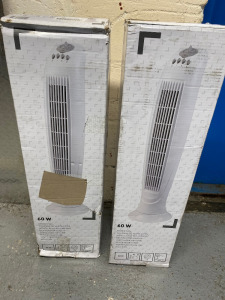 2 x 60Kw Tower Fans Boxed.