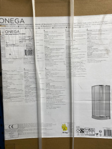 Onega Clear Quad Shower Enclosure, 77.5 x 80cm Boxed Condition Unknown.