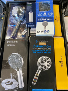 Pallet Containing 10 Crates of Assorted New/Packaged Shower Accessories, Triton Electric Shower. As Viewed & Pictured.
