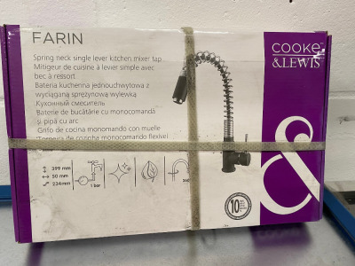 Cooke & Lewis Farin New/Boxed Spring Neck Single Lever Kitchen Mixer Tap.