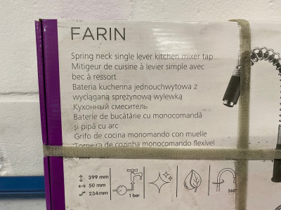 Cooke & Lewis Farin New/Boxed Spring Neck Single Lever Kitchen Mixer Tap.