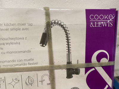 Cooke & Lewis Farin New/Boxed Spring Neck Single Lever Kitchen Mixer Tap.