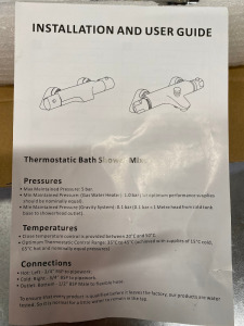 Chrome Thermostatic Bath/Shower Mixer Tap.