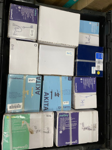 2 x Crates Containing Approx 22 Assorted New/Boxed Taps, As Viewed. (Note: Crates Not Include.