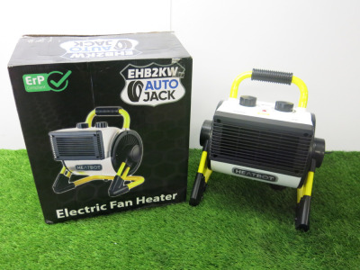 Boxed Autojack 2kw Electric Fan Heater, Model EHB2KW.