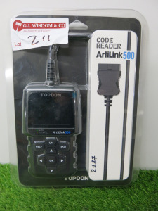 Packaged Topdon Artilink 500 Code Reader.
