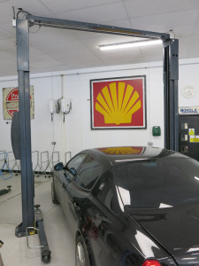 Rotary 2 Post 4.5 Ton Car Lift, Model SPOA40M-5, S/N THDR19E0003,YOM 2019, Grey. Height Modified. Buyer to Dismantle.