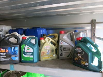 9 x Assorted Engine Oils to Include: 2 x 4L Castrol Magnatec Stop Start 5W-30 Oil (Part), 1 x 4L Castrol Edge 5W-30 (Part), 1 x 4L Castrol Magnatec 5W-20 (Part), 1 x 5L Triple QX 15W-40 (Part), 1 x 5L Quantum Longlife 0W-30 (Part), 1 x 5L Comma EcoLife 5W