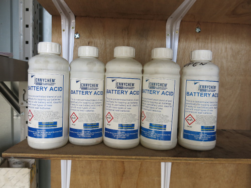 5 x jennychem Battery Acid 1L (4 x Full & 1 x Part).