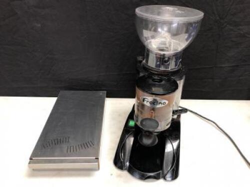 Fracino Electric Coffee Grinder, Model Brasil with Stainless Steel Knock Box