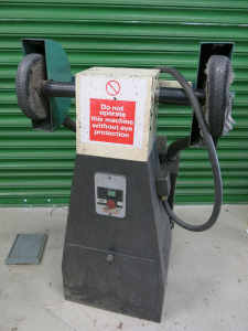 MEM Twin Wheel Buffer/Polisher, Model TDS/9/D/E/P, S/N PM25118C1, 3 Phase. Comes with Exodus 30 Dust Extractor.