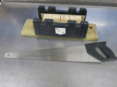 2 x Mitre Boxes & 1 x Saw.