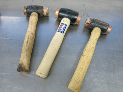3 x Copper Head Hammers