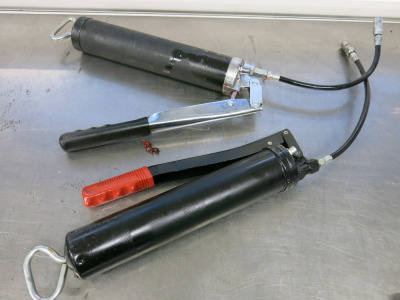 2 x Assorted Grease Guns, Black.