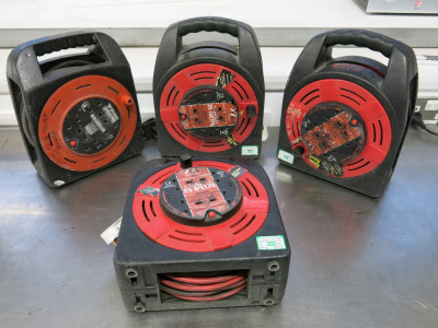 4 x 25m Extension Cassette Reels in Red.