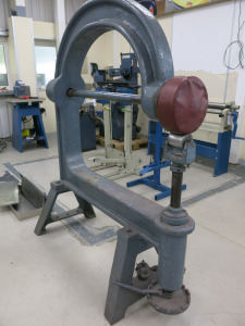 F G Edwards English Wheel Metal Wheeling Machine. LOT UPDATE: Comes with additional wheel.