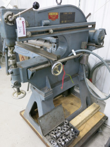 Toyokoki Seisakusho Vibro Shear, Model MT-3,S/N 301566, DOM 01/1966, Throat Size 18". NOTE: installation was incomplete, disconnected ready for removal.