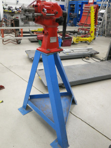 Update - WNS Hand Operated Swaging Machine on Metal Stand. Comes with a Box of Tooling