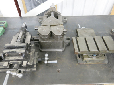 3 x Assorted Machine Vices for Drill Press