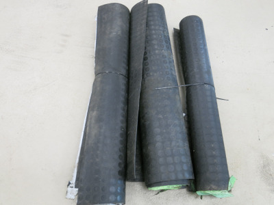 3 x Rolls of Rubber Mat. Size Width 1m, Length Estimate 2m.