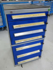 Bott 7 Draw Metal Workshop Cabinet. Comes with Contents of Nuts, Bolts & Other. Size H99 x W50 x D55cm.
