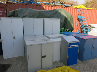 15 x Assorted Metal Cabinets in Yard (As Viewed)