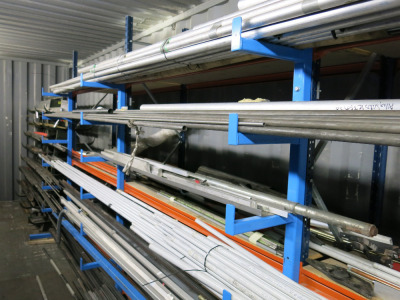 10 x Racks with Lengths of Assorted Steel & Aluminium Solid Bar, Tube & Box, Metals in Various Thickness & Lengths (As Viewed & Inspected).