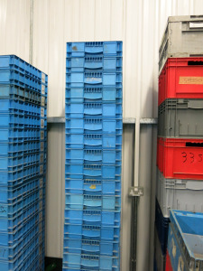 18 x Light Blue Stacking Crates.