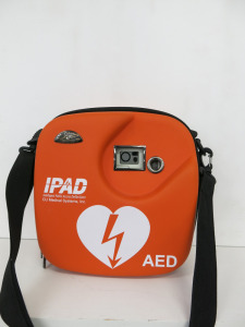 CU Medical Systems IPAD Defibrillator in Orange Case.