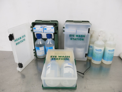 3 x Eye Wash Stations & 4 x Hand Sanitisers.