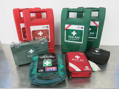 First Aid Equipment to Include: 2 x First Aid Large Workplace Kit, 2 x Burn Kits Large & 4 x Other (Unchecked).