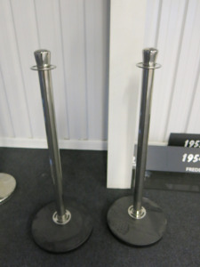 2 x Matching Chrome Barriers with Black Base.